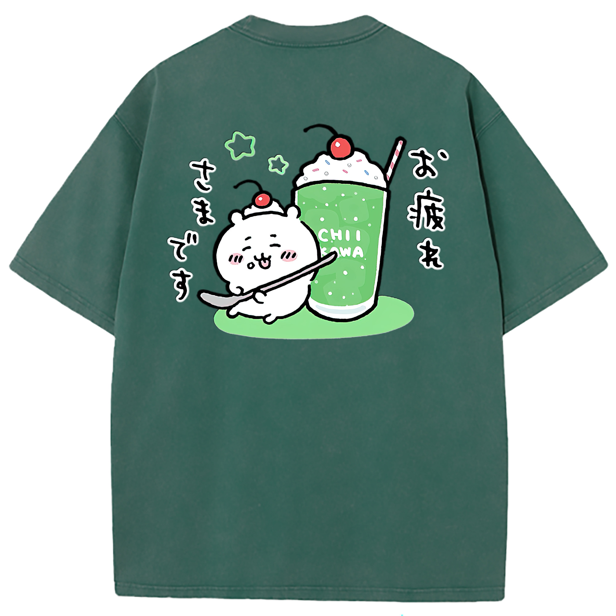 （画像用） ちいかわ ちいかわ Chii-kawa chiikawa 綿100% ヴィンテージ風 半袖Tシャツ（背面プリント）